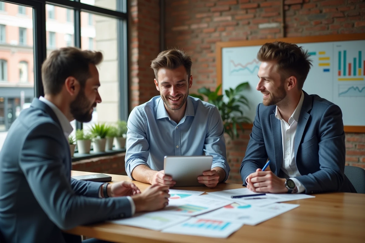 Groupe de jeunes adultes collaborant autour d