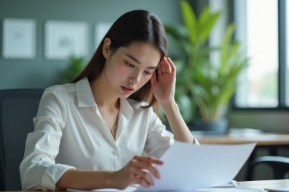 Jeune femme professionnelle organis&eacute;e au bureau